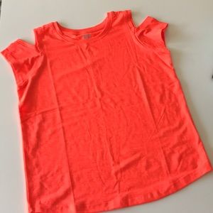 Athleta Girl Orange Cold Shoulder Tee